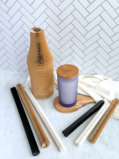 White Honeycomb Paper Sleeves Wholesale– 70gsm 90gsm, 4 Sizes, Eco-Friendly Protective Packaging for Bottles, Cosmetics & Glassware