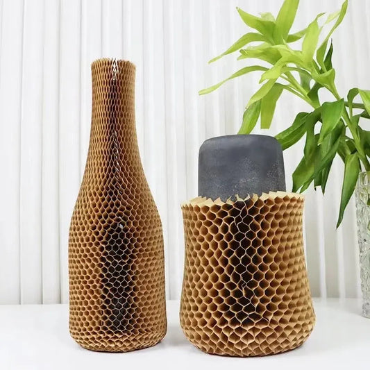Honeycomb Paper Sleeves Wholesale– 70gsm 90gsm Kraft, 4 Sizes, Eco-Friendly Protective Packaging for Bottles, Cosmetics & Glassware