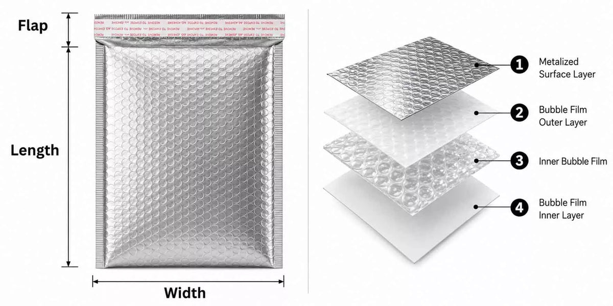Metallic Bubble Mailers – Shiny, Padded Shipping Bags for Branded Packaging