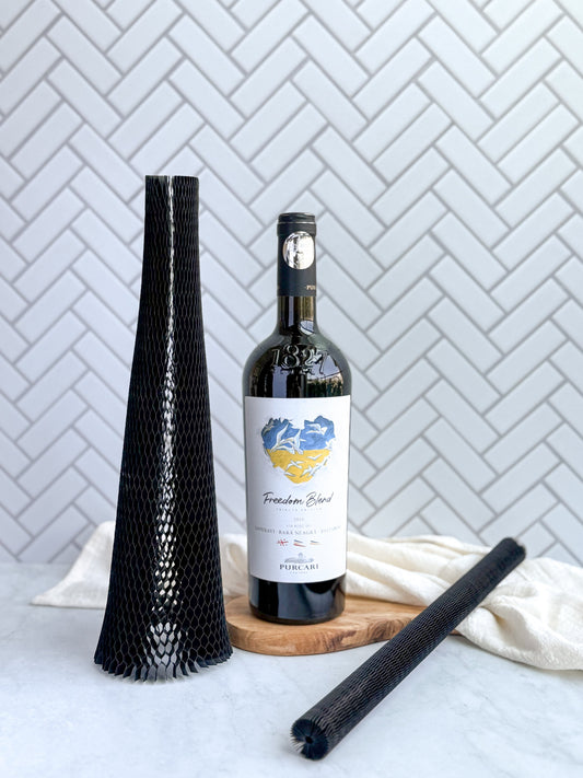Black Honeycomb Paper Sleeves Wholesale– 70gsm 90gsm Kraft, 4 Sizes, Eco-Friendly Protective Packaging for Bottles, Cosmetics & Glassware