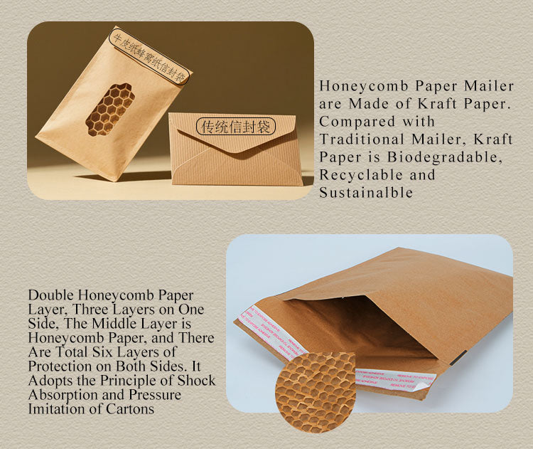 Honeycomb Paper Padded Mailer – 100% Recyclable, Plastic-Free Shipping Bag
